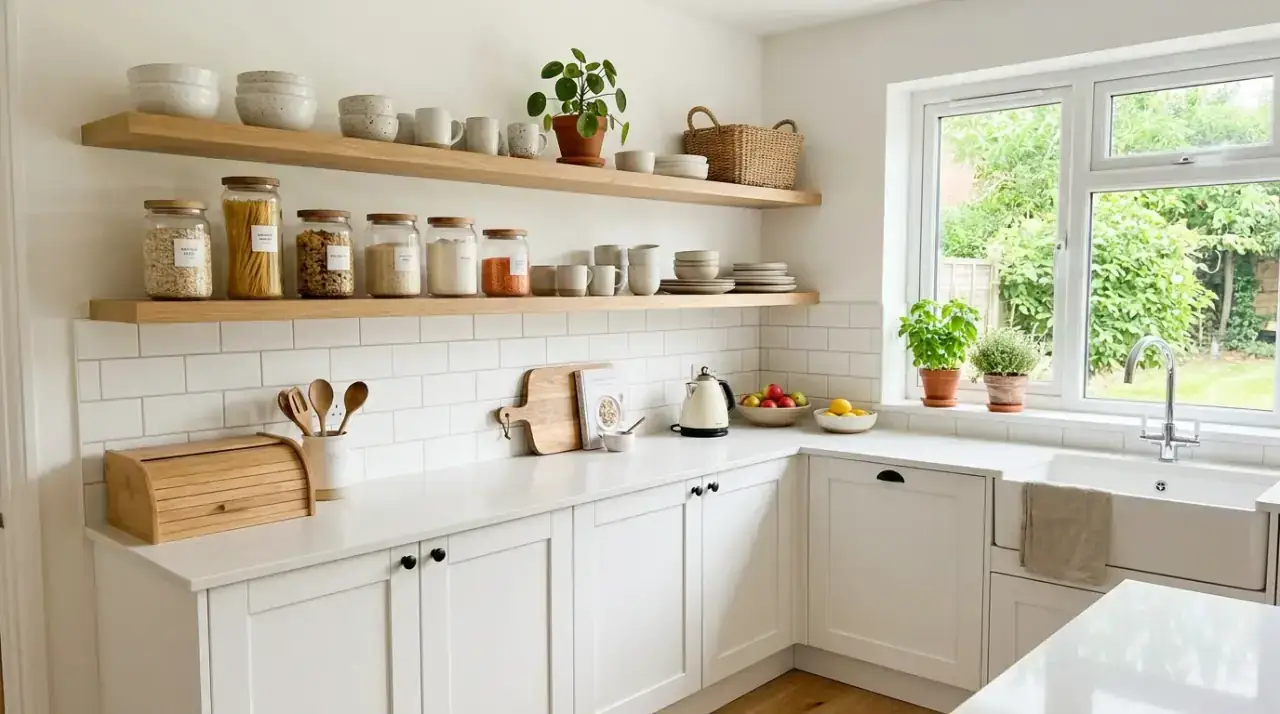 Runner in white kitchen. Soft floor textile helping a white kitchen feel less stark and more finished.