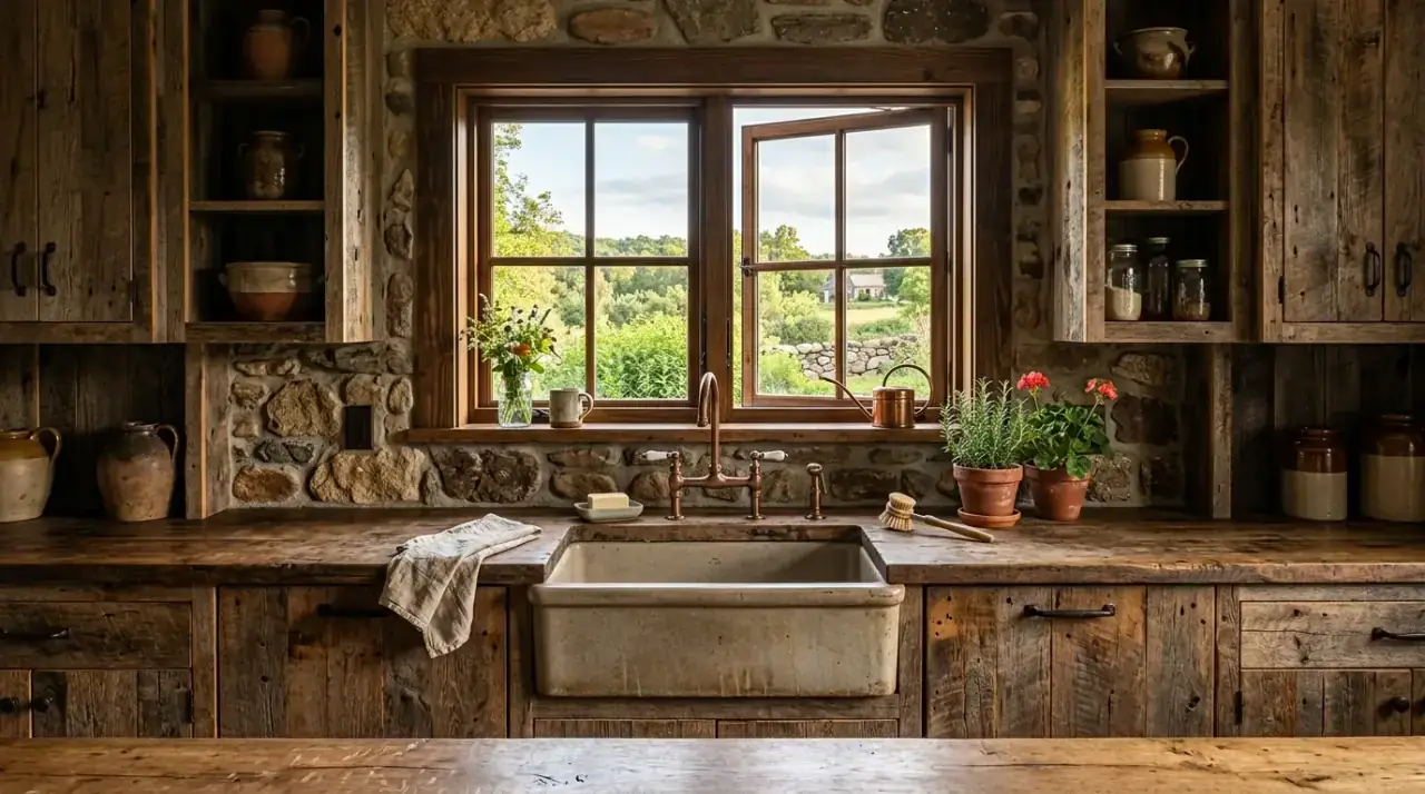 Arched kitchen sink window. Beautiful arched window above the kitchen sink creating architectural interest.