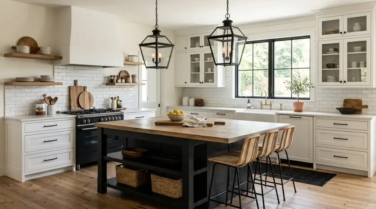 White backsplash with dark cabinets. Bright wall surface helping a darker kitchen feel more open.