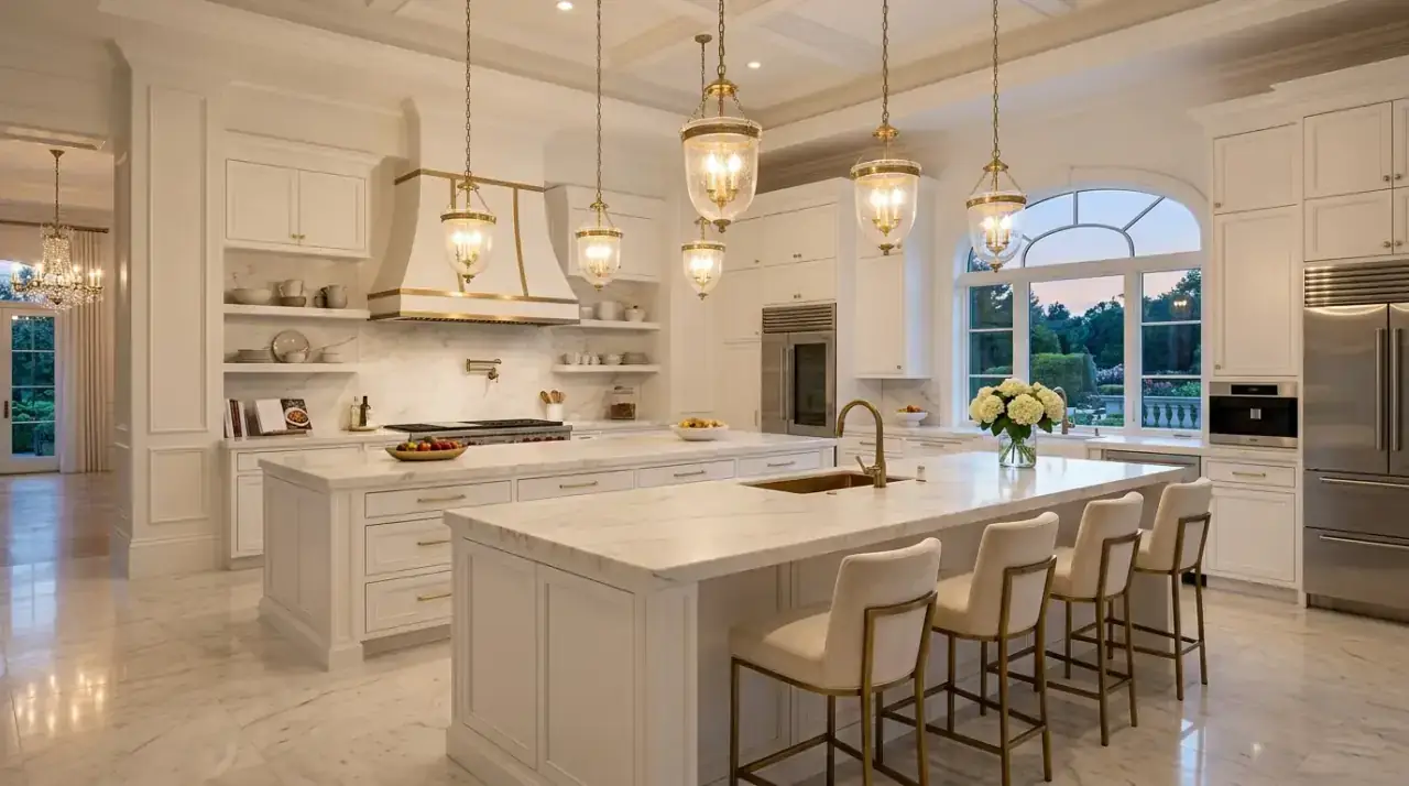 Minimal decor in white kitchen. Edited practical styling helping a bright kitchen keep its timeless clarity.