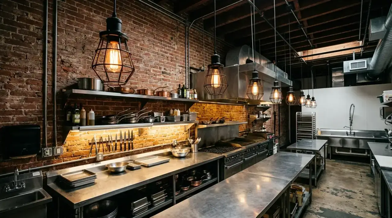 Toe-kick lighting modern kitchen. Subtle low lighting adding safety and luxury to a kitchen at night.