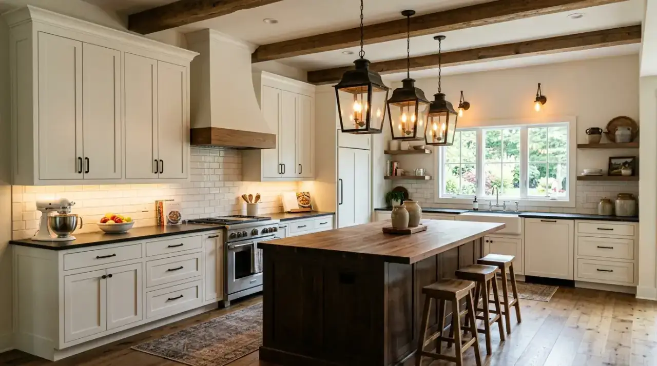 Warm bulbs in modern kitchen. Softer lighting temperature helping a modern kitchen feel more inviting.