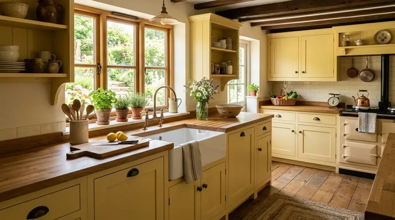 Mustard yellow kitchen. Kitchen using mustard yellow accents for warm depth and personality.