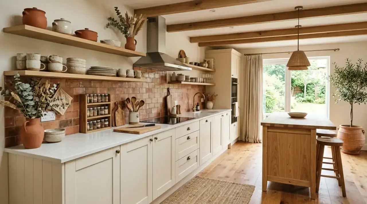 Minimal modern kitchen decor. Purposeful empty space helping a contemporary kitchen feel more chic.