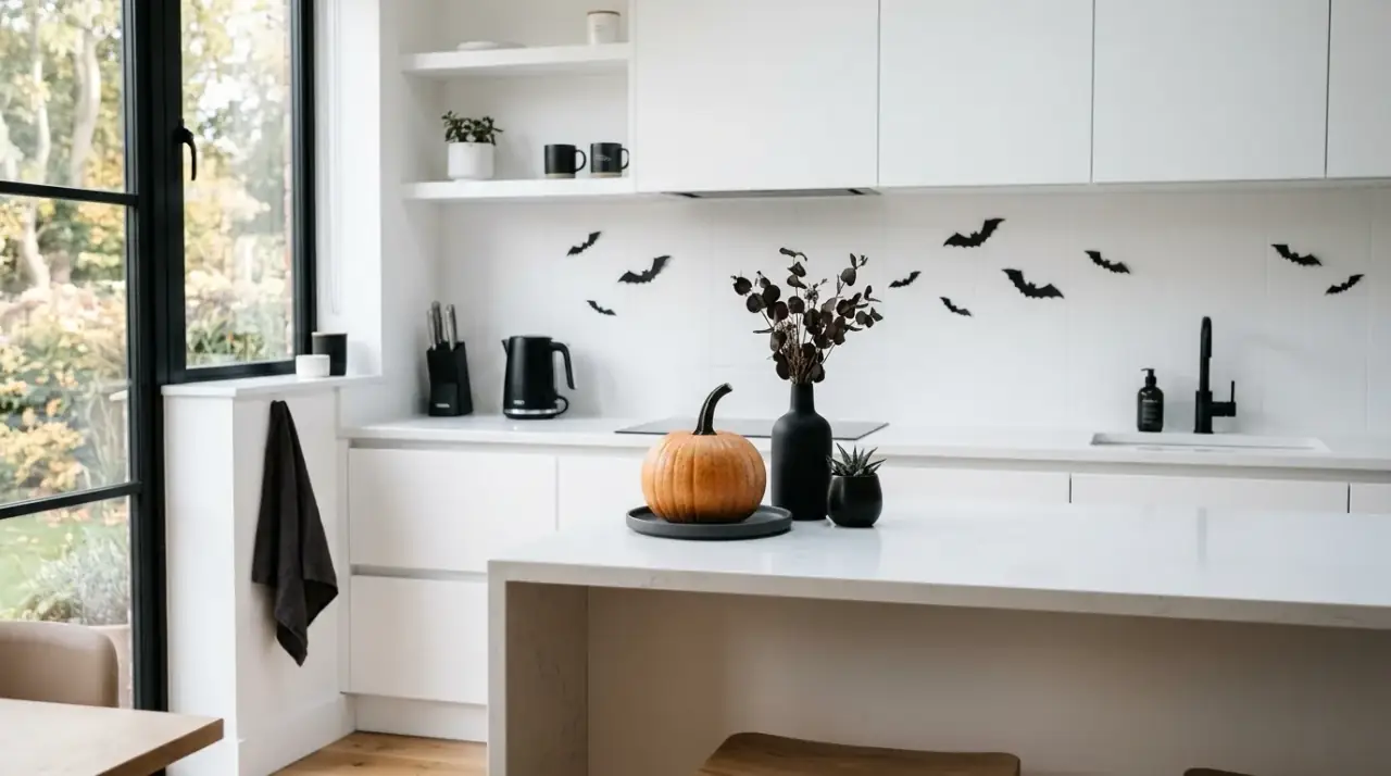 Scaled appliances apartment kitchen. Right-sized appliances preserving function in a compact kitchen.