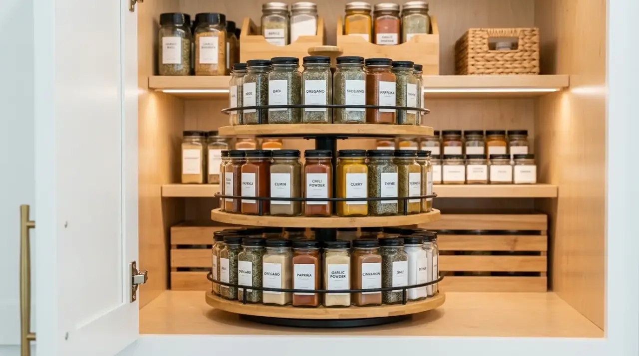 Everyday spice organization. Spice rack organized by everyday and specialty seasoning categories.