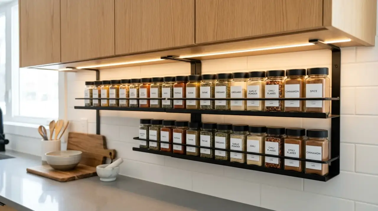 Spice rack reset. Clever spice rack organization refreshed before overflow and clutter.