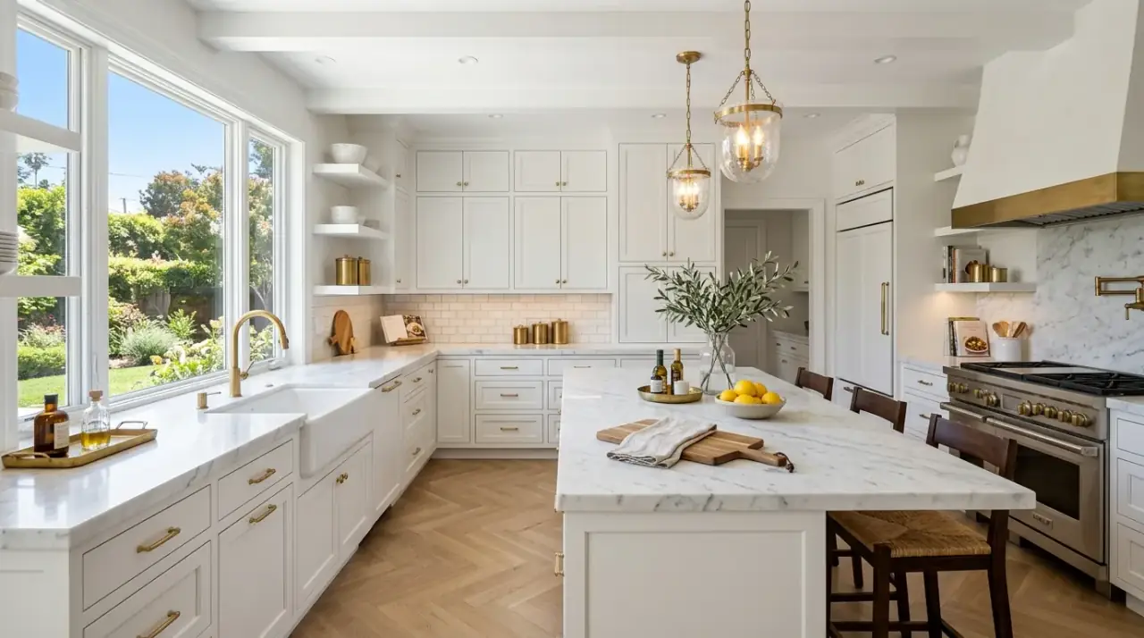 Kitchen countertop materials guide showing a range of surfaces for style, durability, and remodel planning.