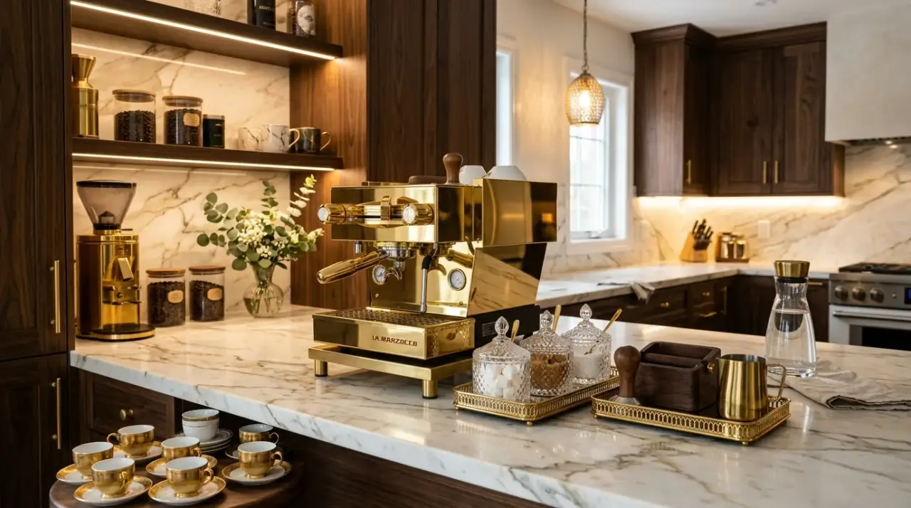 Coffee pod storage station. Organized coffee supply storage keeping the counter setup tidy.