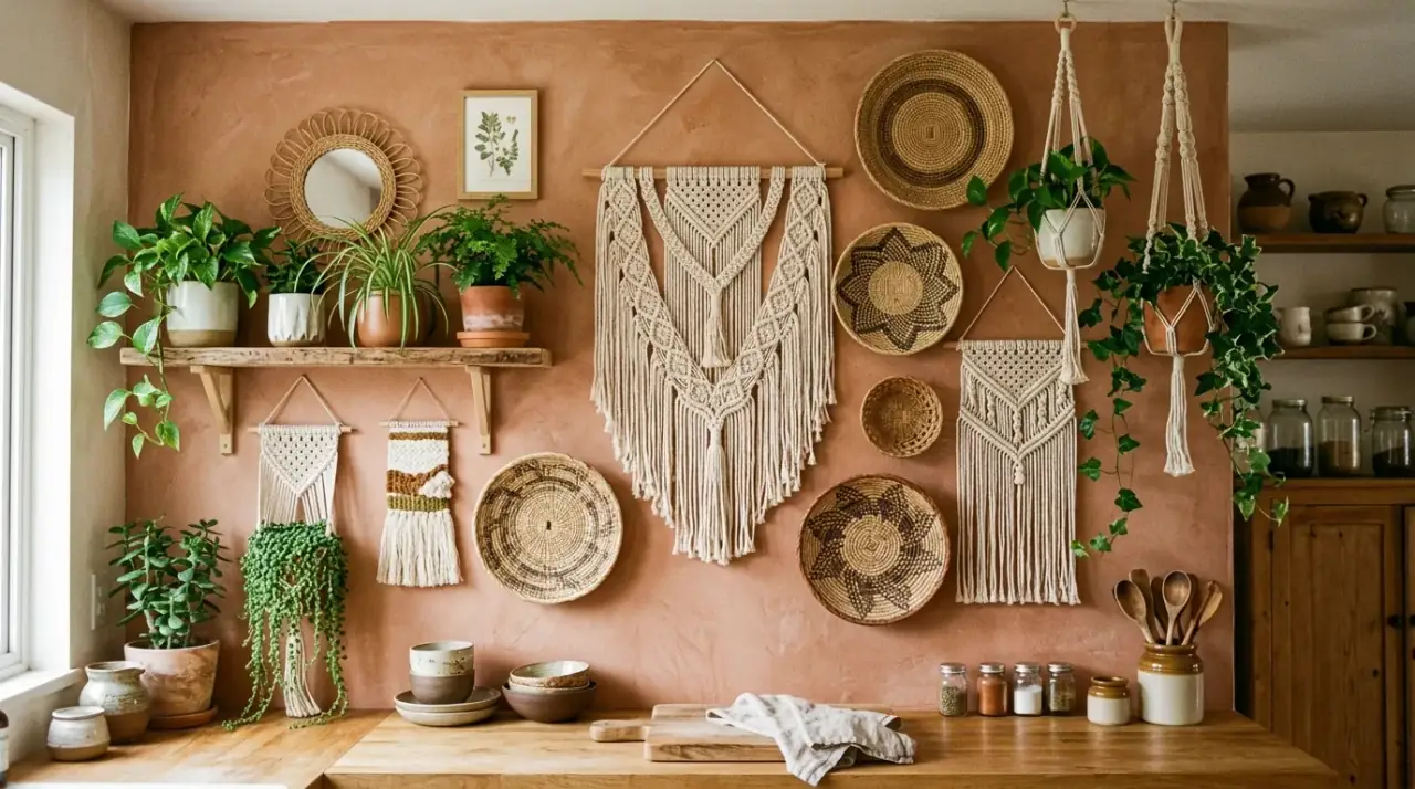 Seasonal kitchen wall shelf. Display ledge allowing easy seasonal wall styling in the kitchen.