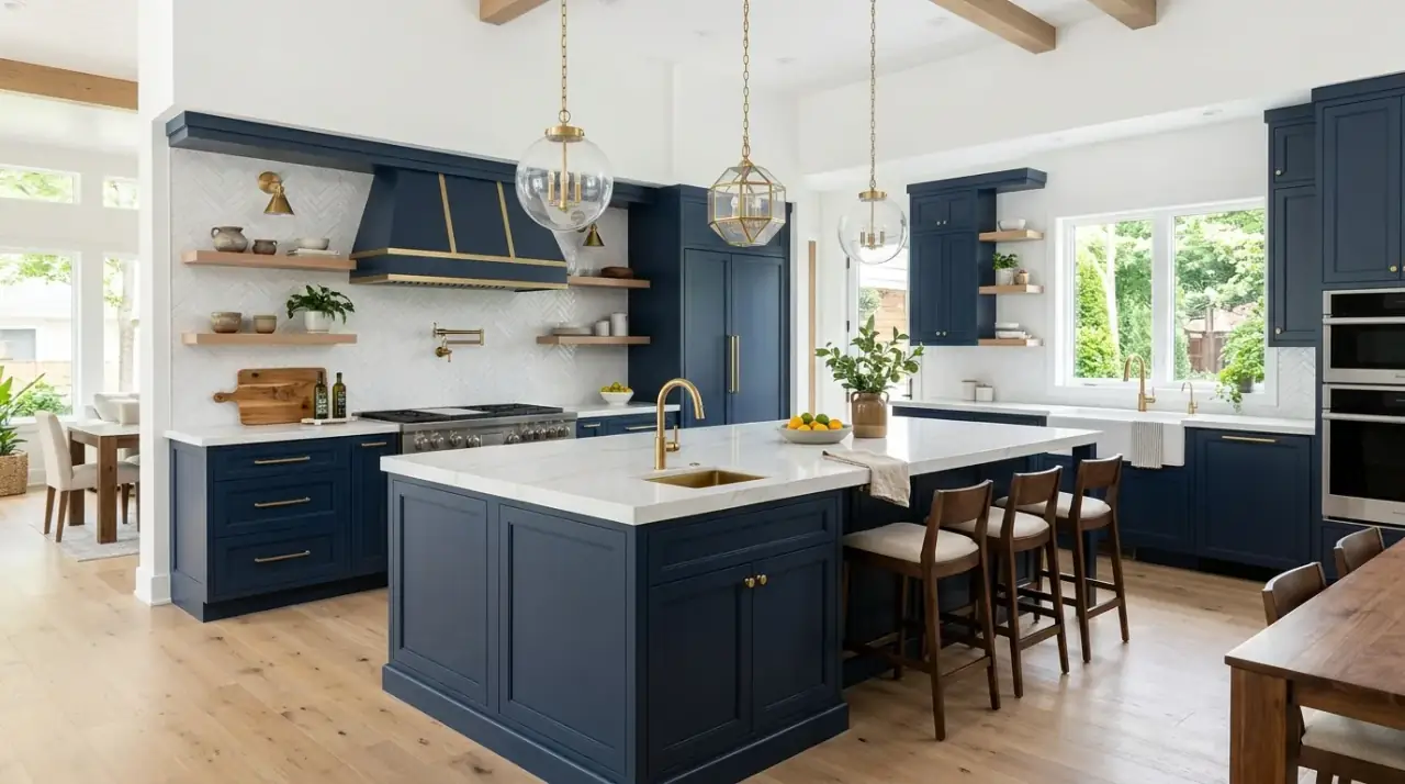 Corner posts on island. Kitchen island trim using defined corner posts for extra presence.