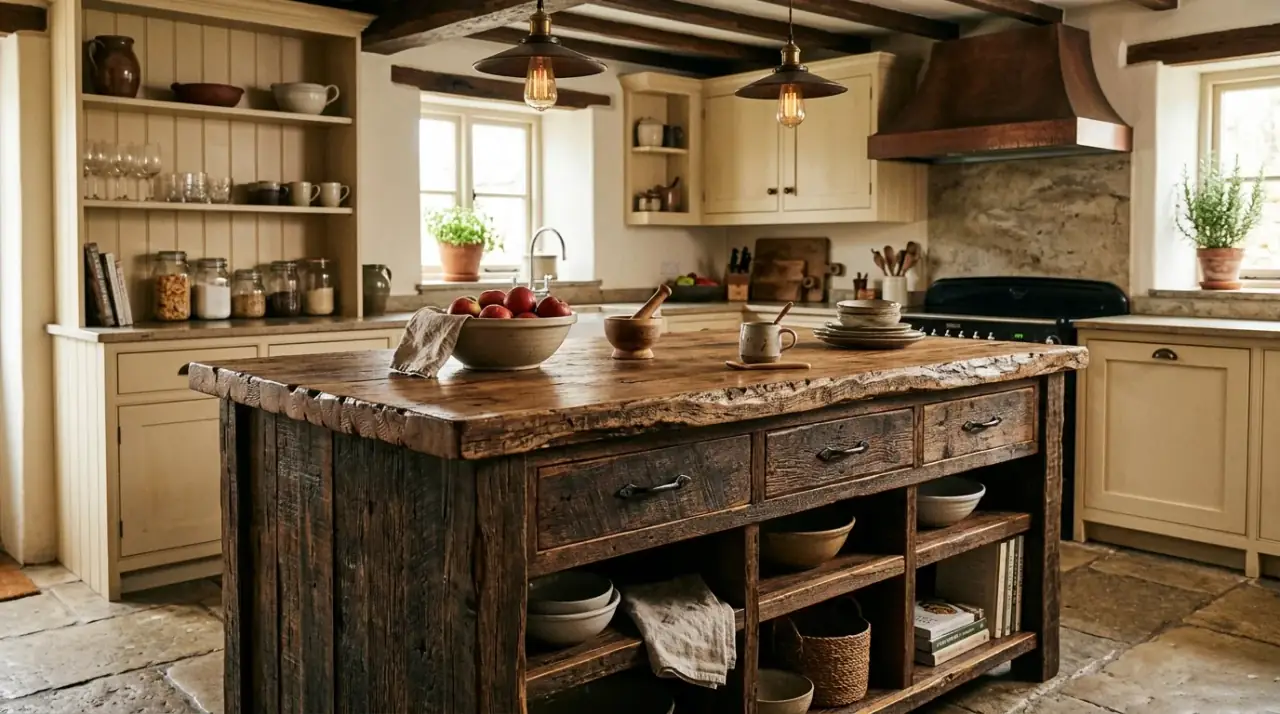 Matching kitchen island trim. Kitchen island trim coordinated with the surrounding cabinet detailing.