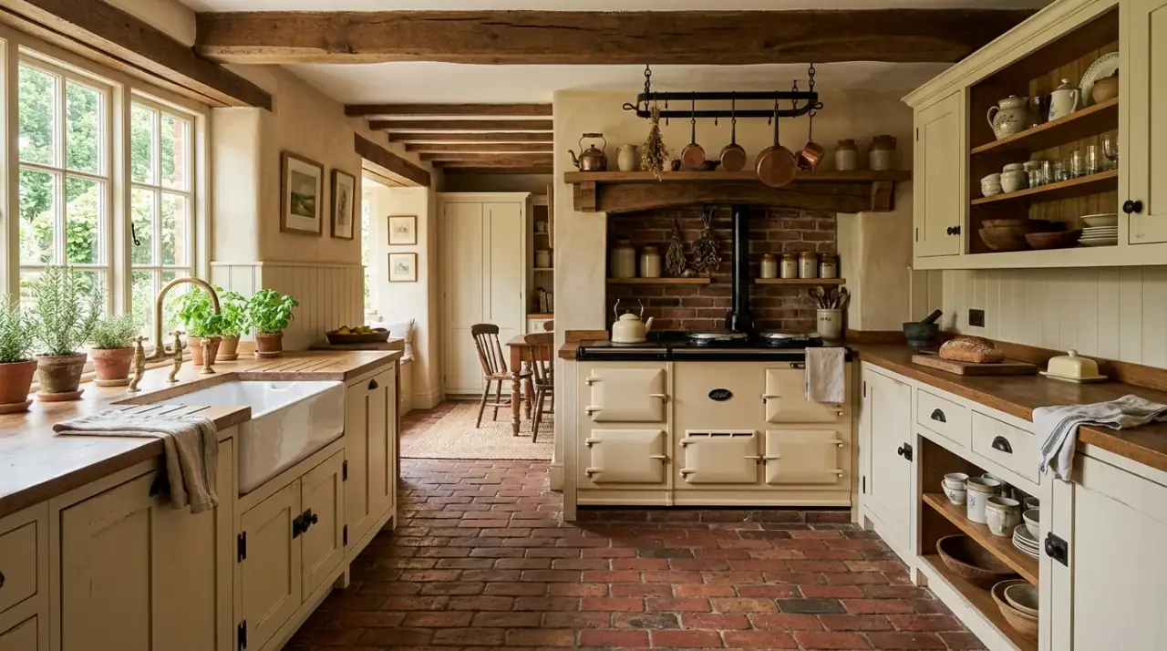 Kitchen floor color choice. Durable flooring chosen with style and visible maintenance in mind.