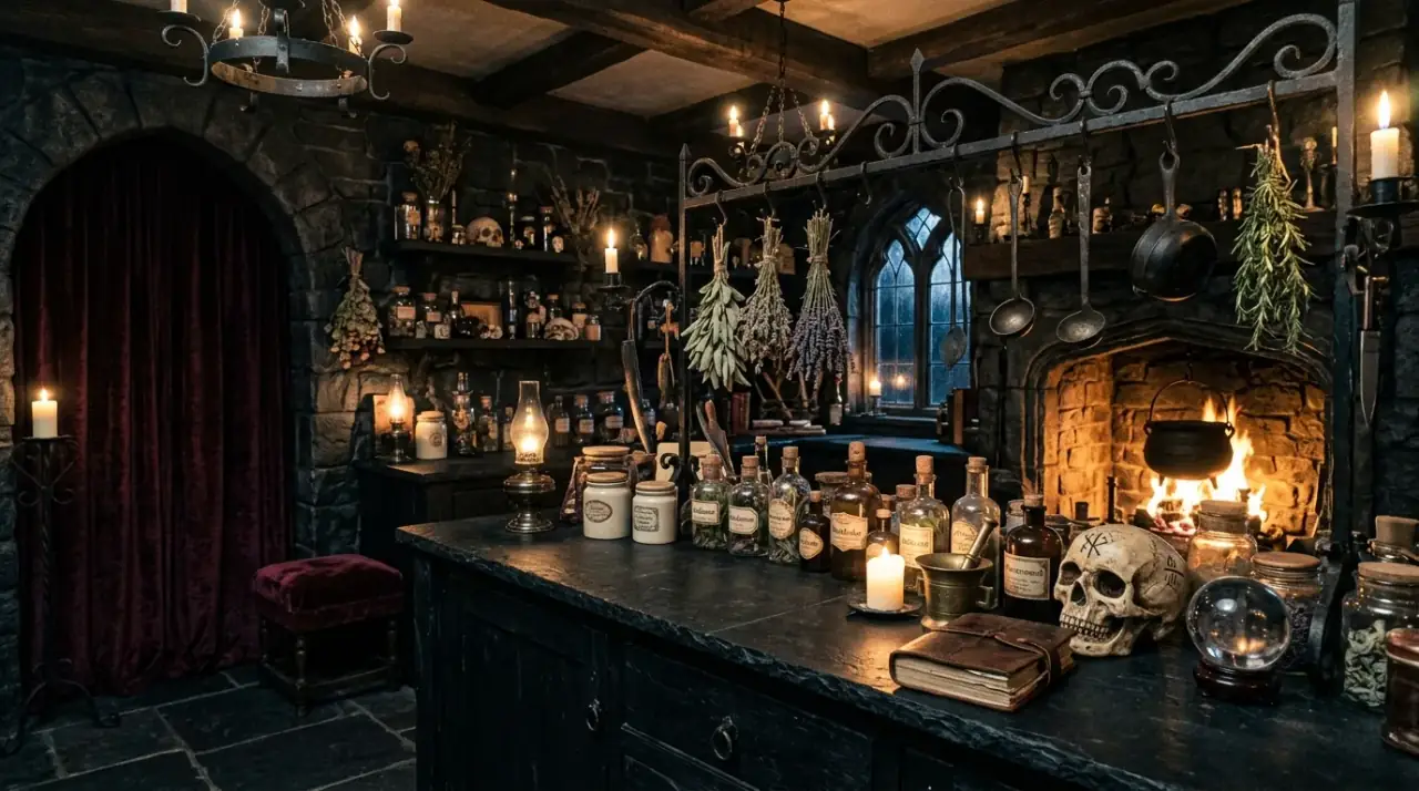 Celestial witchy kitchen. Star and moon accents adding quiet magic to the kitchen.