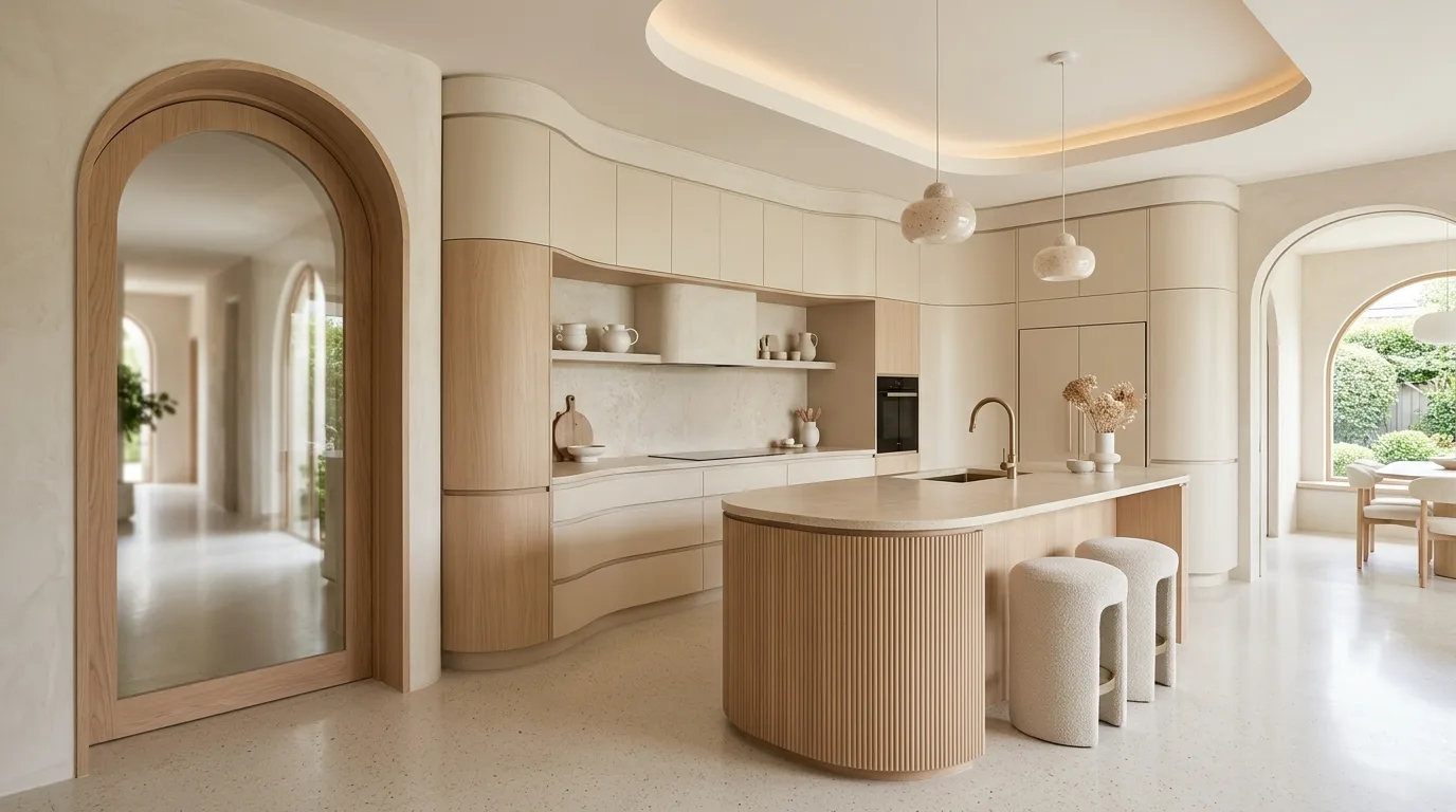 Layered kitchen lighting trend 2026. Current lighting strategies improving both function and atmosphere.