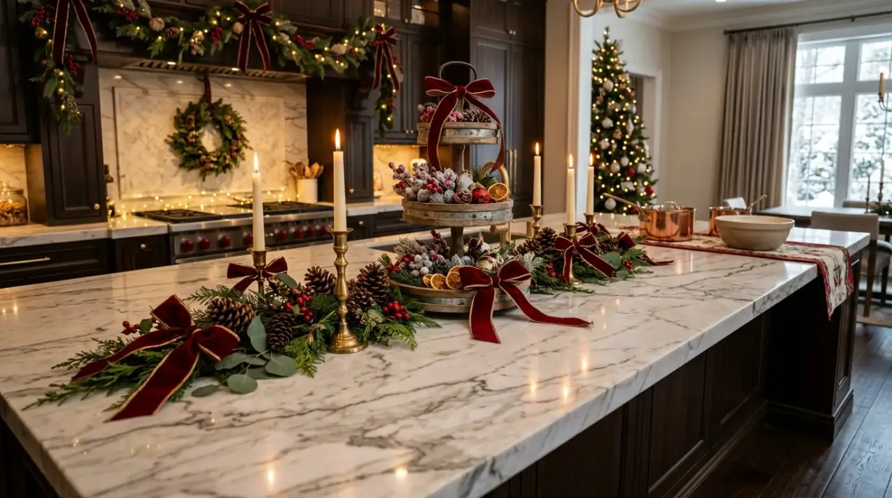 Christmas baking tools decor. Useful holiday baking pieces adding festive character to the kitchen.