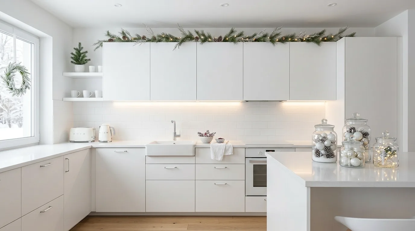 Winter fruit in ceramic bowl kitchen decor. Seasonal produce adding natural color and warmth to the kitchen.