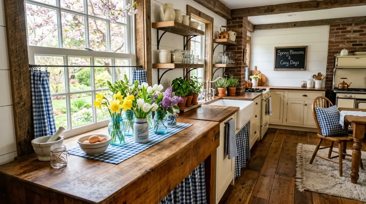 Spring kitchen counter reset. Kitchen counters cleared for a fresh and airy spring refresh.