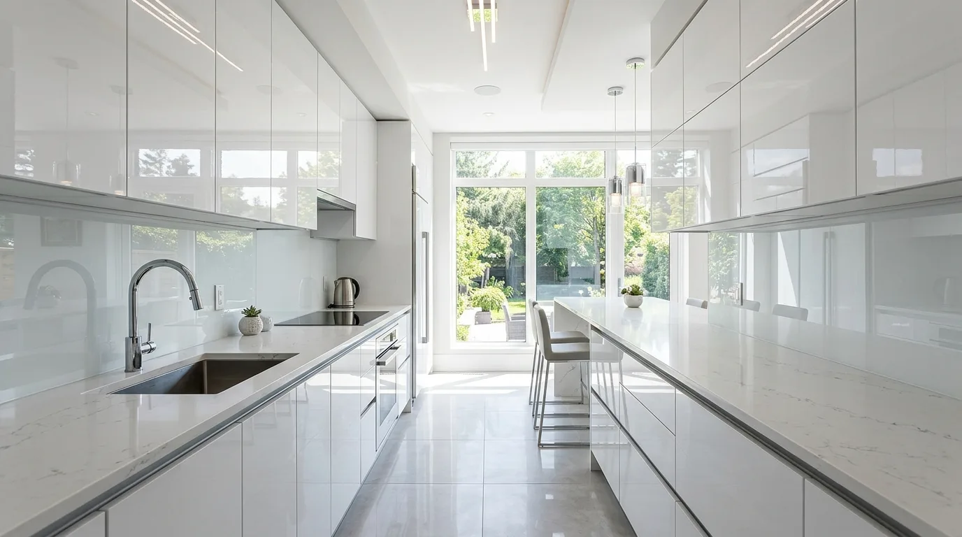 Matte cabinet finish close-up. Low-sheen surface with practical everyday durability.