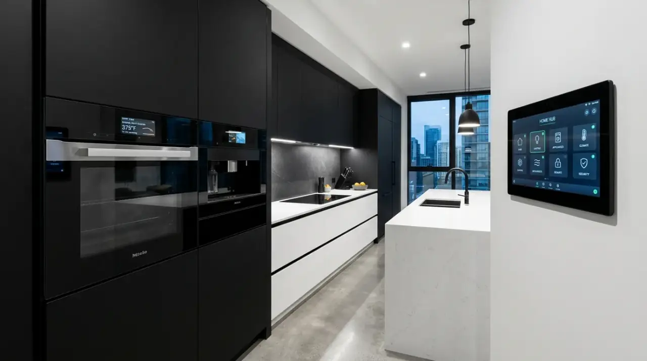 Digital pantry tracking. Smart organization helping a modern kitchen manage food more efficiently.