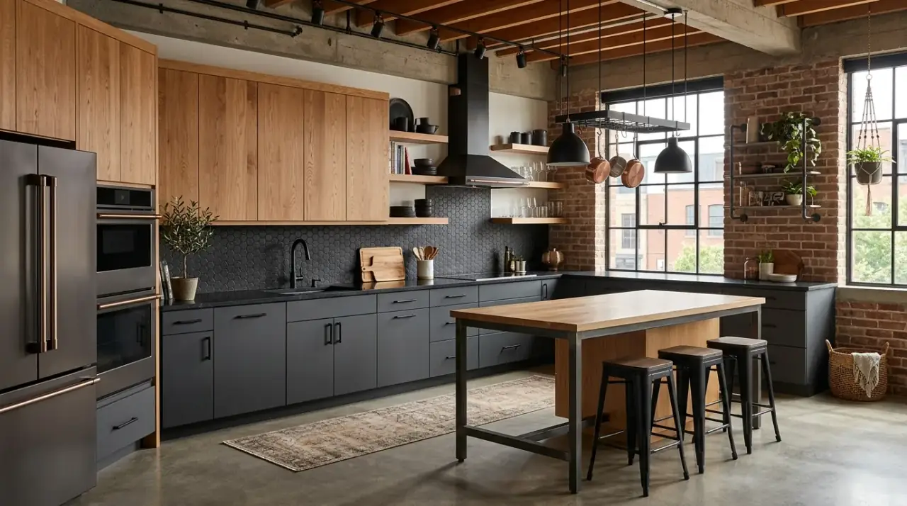 Sage and cream cabinets. Soft two-color kitchen palette with calm earthy character.