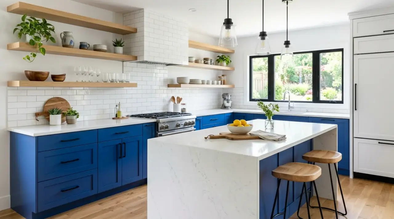 Black and cream cabinets. Warm high-contrast pairing bringing timeless style to the kitchen.