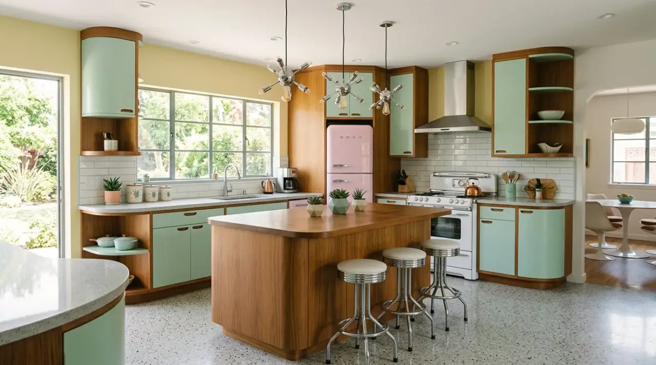 1950s kitchen overview. Nostalgic 1950s kitchen ideas creating a cheerful retro revival.