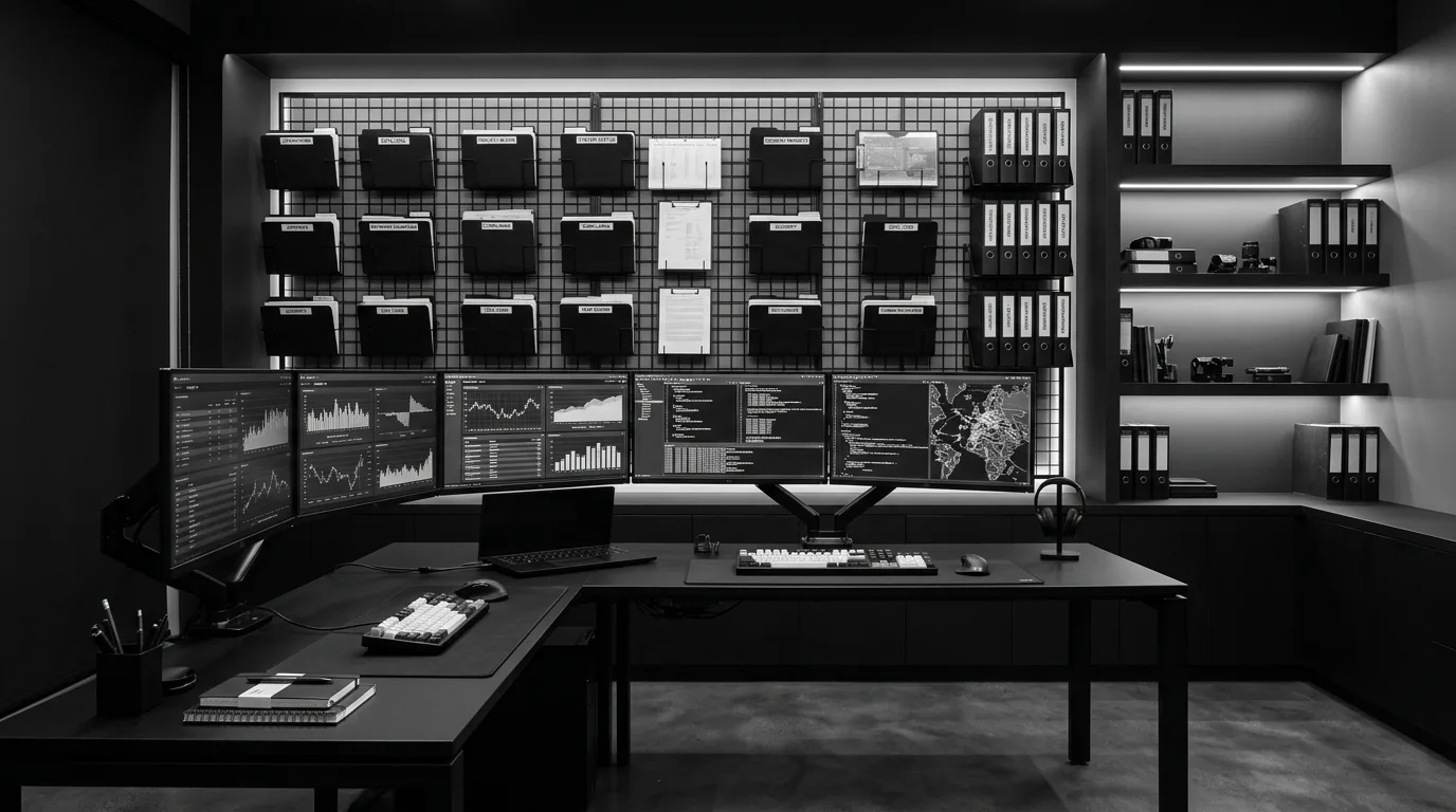 Meal plan board in kitchen command center. Weekly planning tool near the prep area in a tidy family hub.