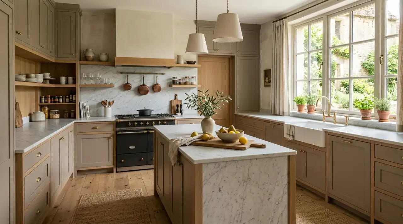 Full-height European kitchen storage. Tall cabinetry creating a seamless wall in a minimalist kitchen.