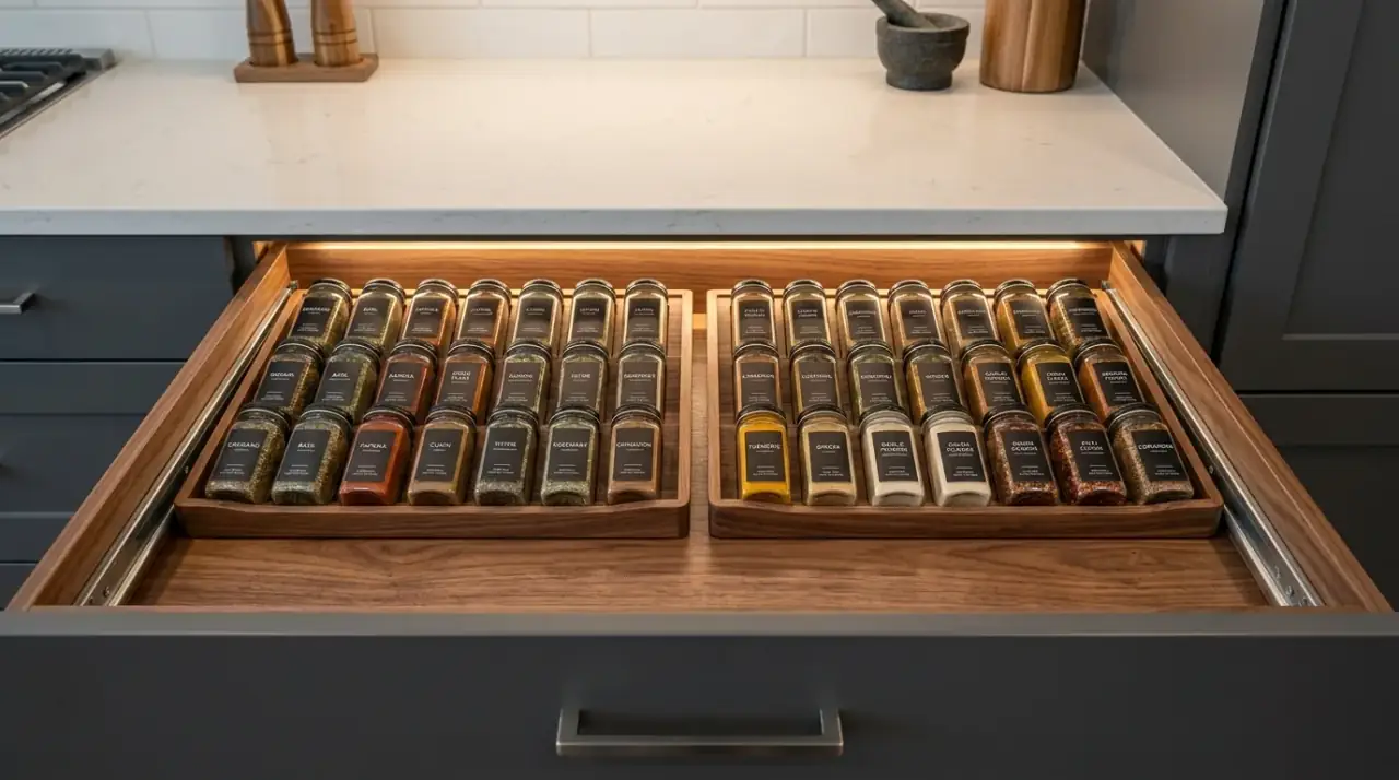 Flatware drawer organization. Smart kitchen drawer setup for flatware in an easy reach location.
