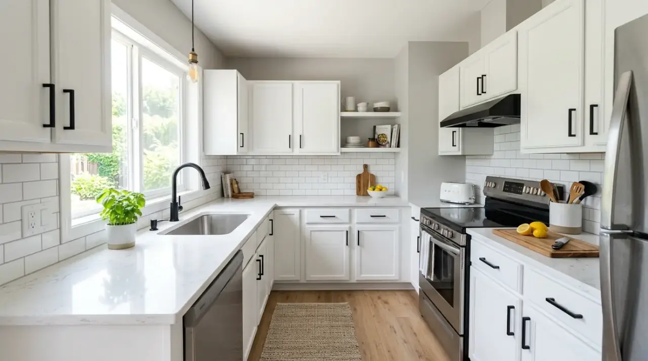 Smart budget kitchen makeover creating a fresher updated look with affordable changes.
