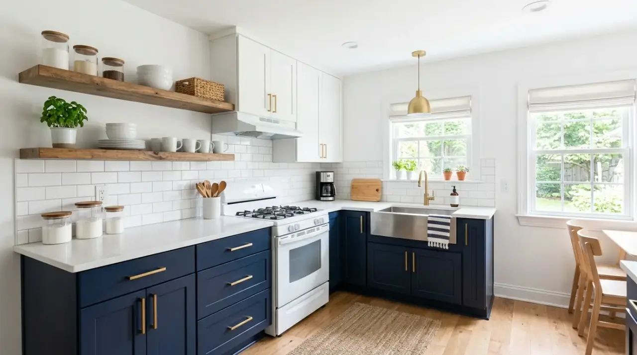 Sink area budget kitchen makeover. Small updates making a hard-working kitchen zone feel fresher.