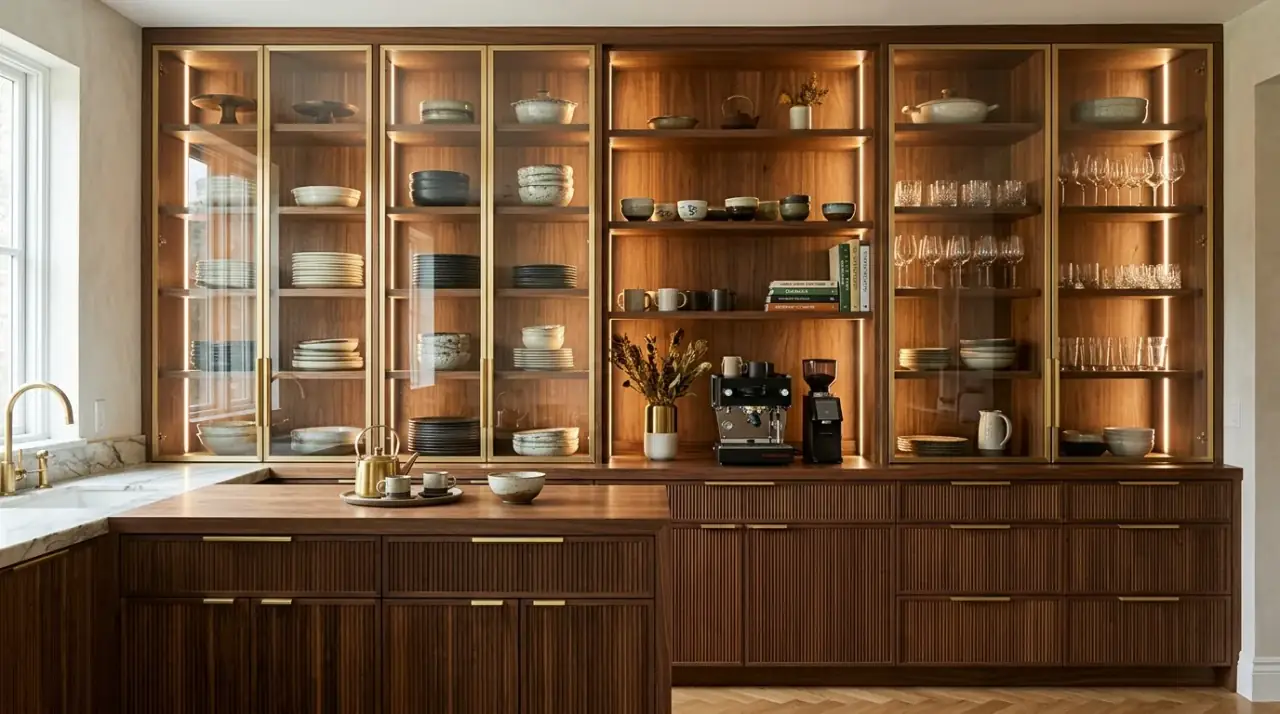 Tall storage mid-century kitchen. High storage capacity balanced with the clean lines of a retro kitchen.