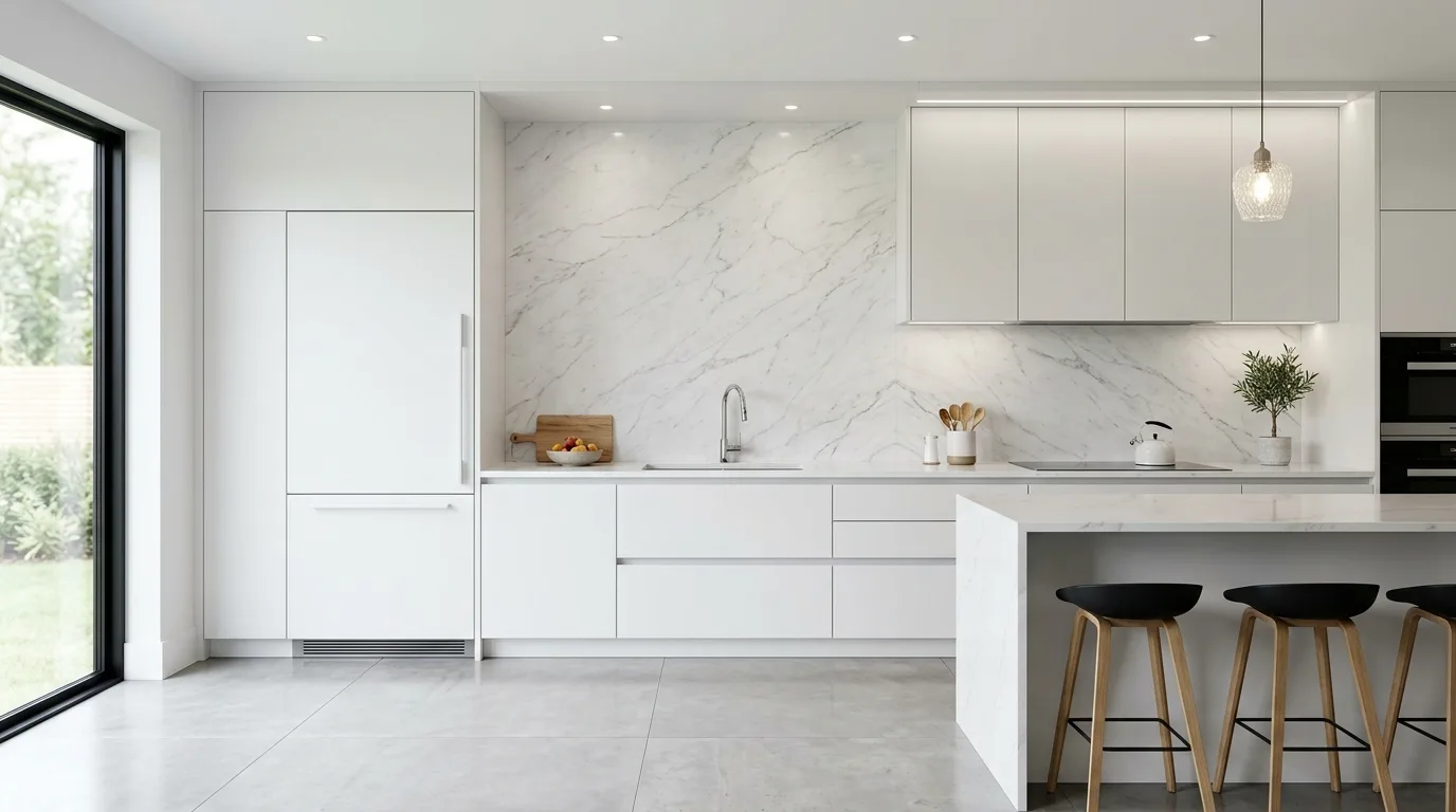Stunning modern kitchen backsplash adding contemporary style and clean visual impact.