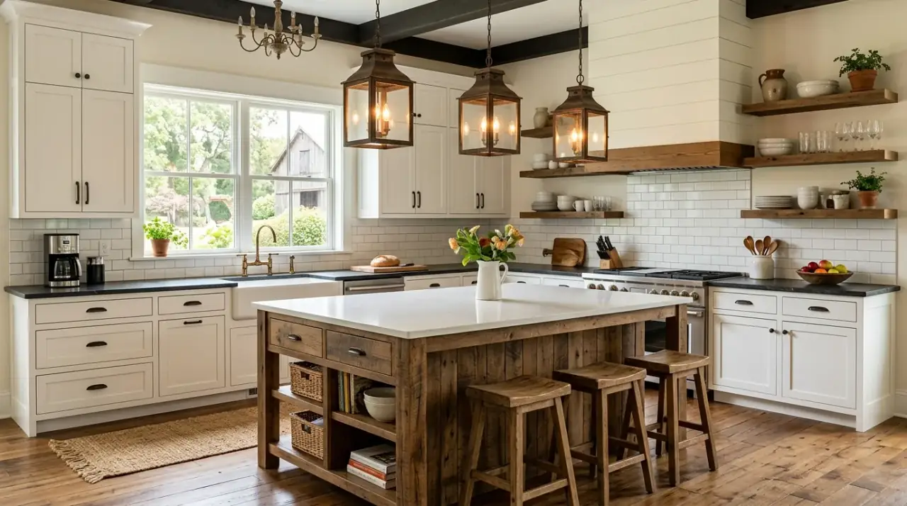 Storage-packed kitchen island. Functional island cabinetry improving organization in a modern kitchen.