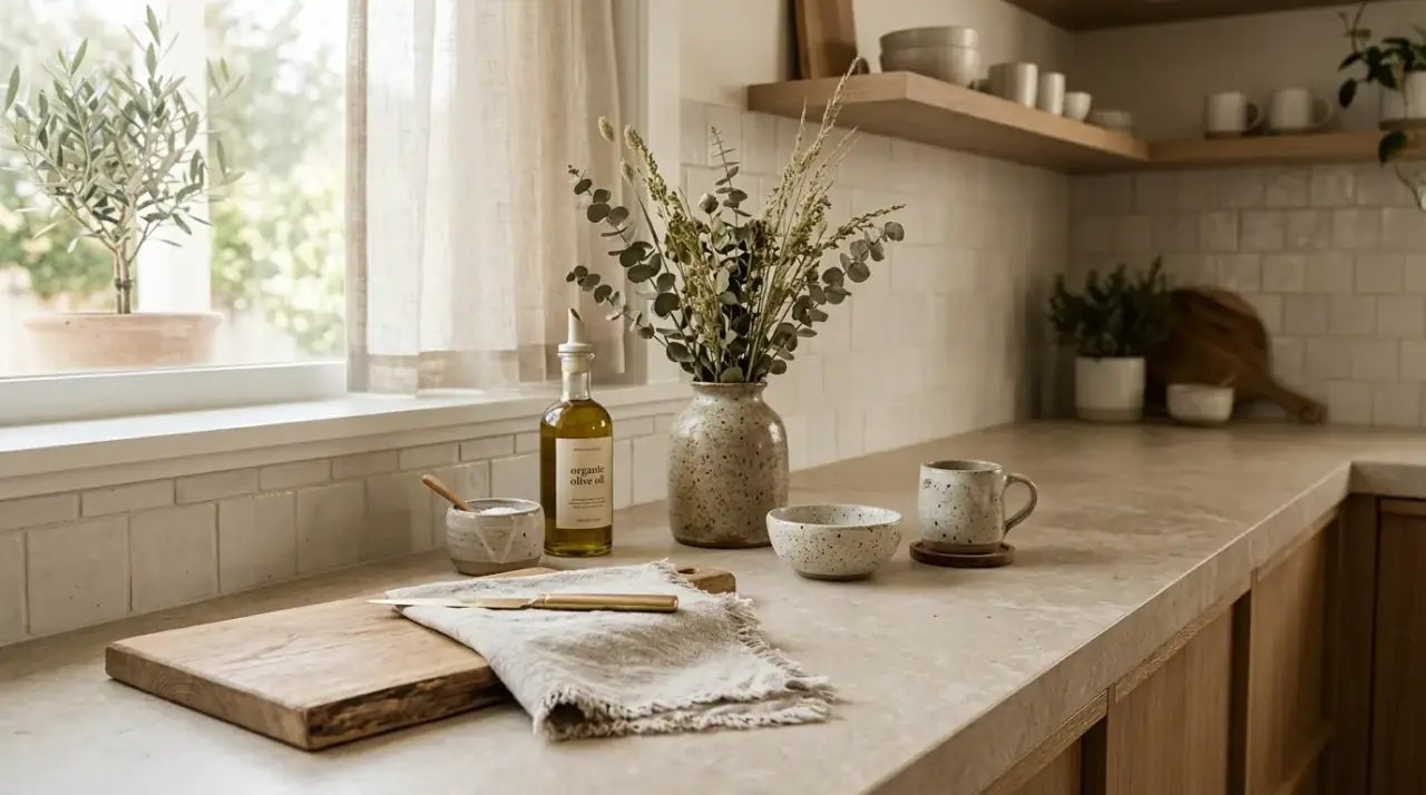 Useful decorative kitchen counter items. Practical countertop pieces styled for beauty and daily use.