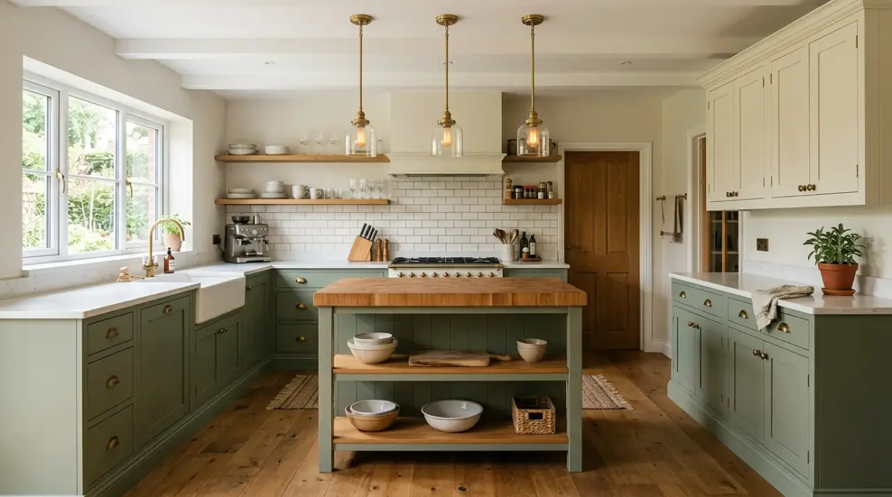 Dark lowers light uppers kitchen. Balanced two-tone cabinet layout creating a more tailored kitchen.