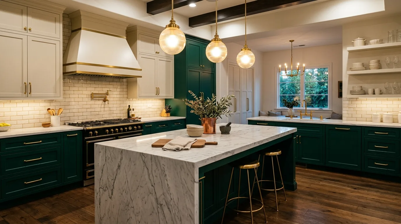 Choosing two-tone cabinets for kitchen light. Balanced cabinetry contrast planned around the room's conditions.